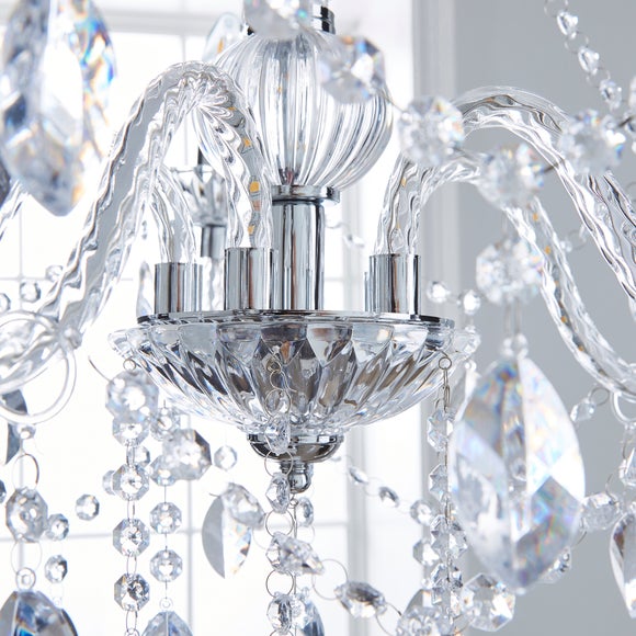 Marie Therese Chrome Integrated LED 5 Light Chandelier