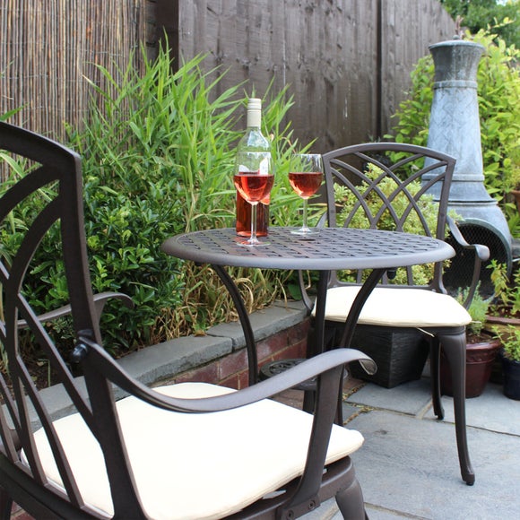 Cast Aluminium 2 Seater Black Bistro Set