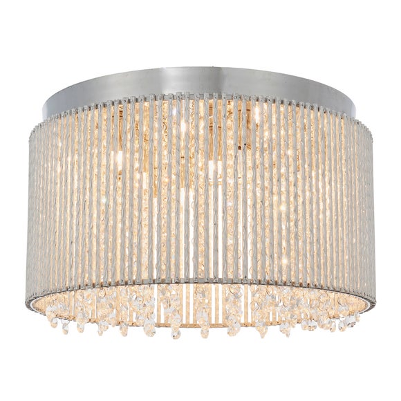 Vogue Galina 10 Light Crystal Flush Ceiling Light