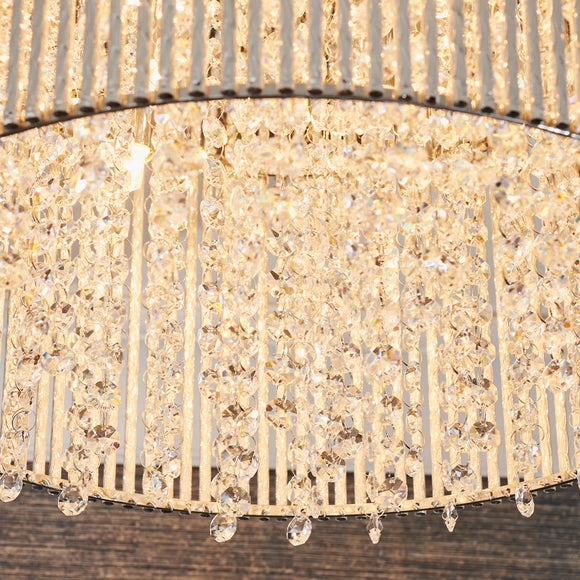 Vogue Galina 10 Light Crystal Flush Ceiling Light