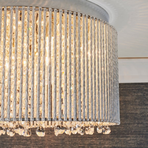 Vogue Galina 10 Light Crystal Flush Ceiling Light
