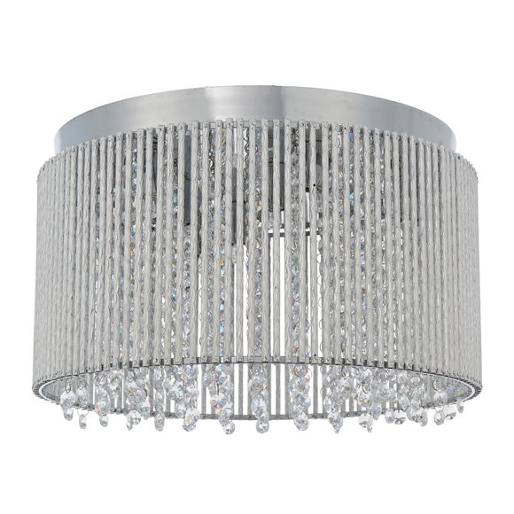 Vogue Galina 10 Light Crystal Flush Ceiling Light