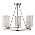 Vogue Easton Ribbed Glass Semi Flush Ceiling Light