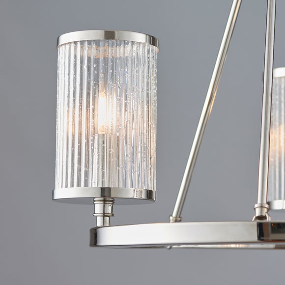 Vogue Easton Ribbed Glass Semi Flush Ceiling Light