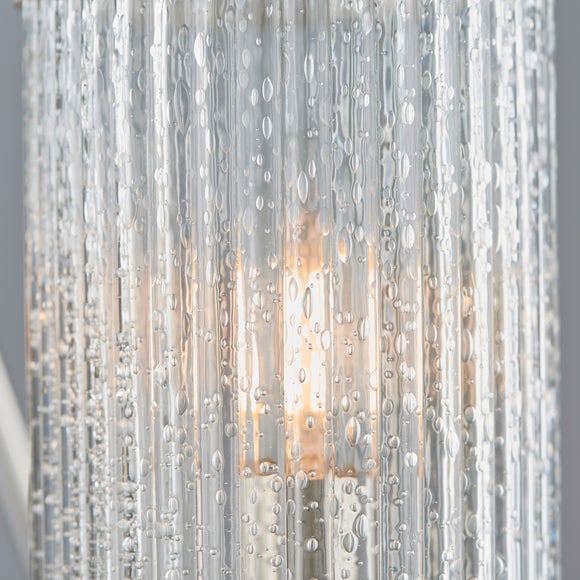 Vogue Easton Ribbed Glass Semi Flush Ceiling Light