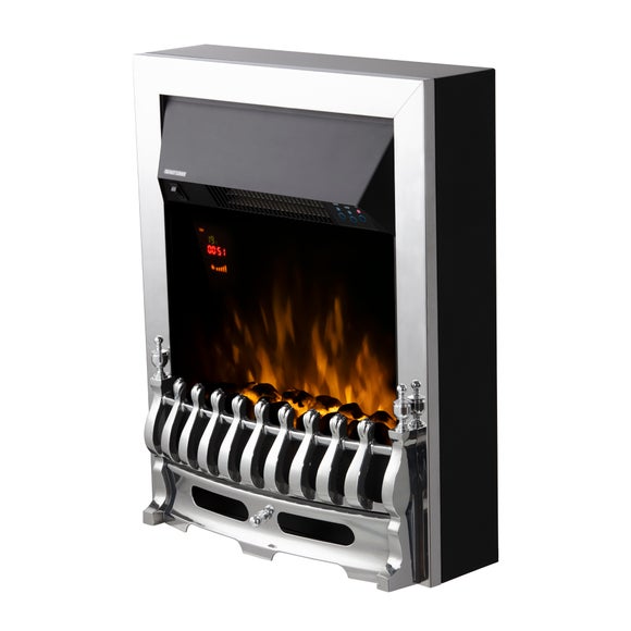 Warmlite 2KW Electric Fire Stainless Steel