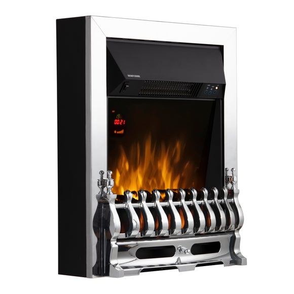 Warmlite 2KW Electric Fire Stainless Steel