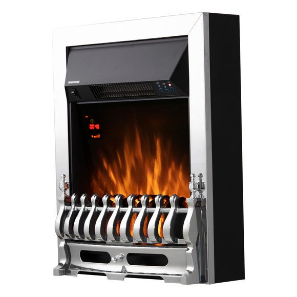 Warmlite 2KW Electric Fire Stainless Steel