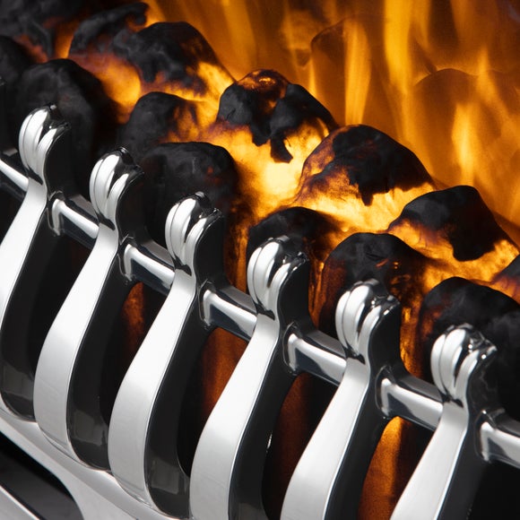 Warmlite 2KW Electric Fire Stainless Steel