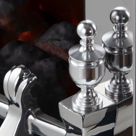 Warmlite 2KW Electric Fire Stainless Steel