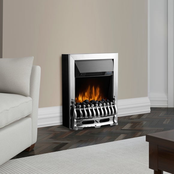 Warmlite 2KW Electric Fire Stainless Steel