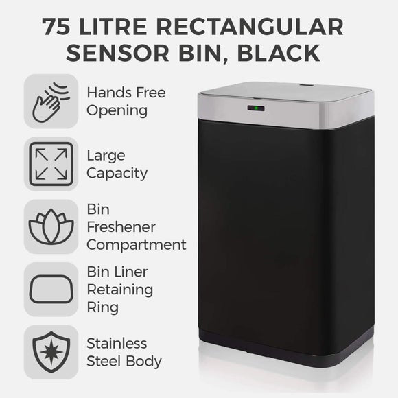 Tower 75L Rectangular Sensor Bin, product image 11