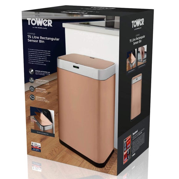 Tower 75L Rectangular Sensor Bin, product image 9