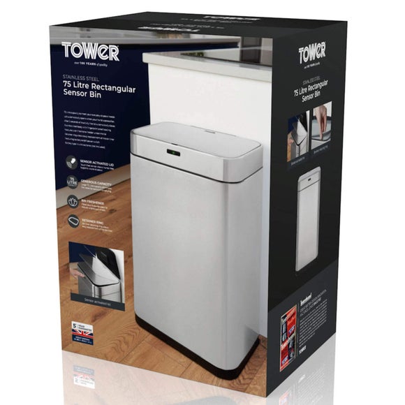 Tower 75L Rectangular Sensor Bin, product image 23