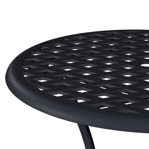 Cast Aluminium 2 Seater Black Bistro Set