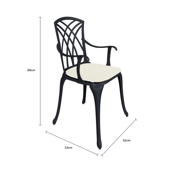 Cast Aluminium 2 Seater Black Bistro Set