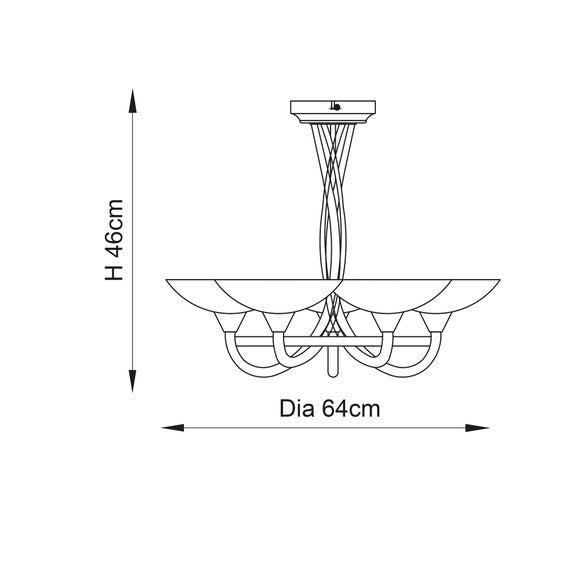 Vogue Cagney 5 Light Semi Flush Ceiling Light, product image 13