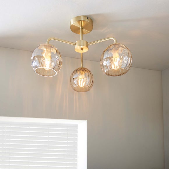 Vogue Arkoma 3 Light Semi Flush Ceiling Light
