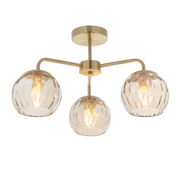 Vogue Arkoma 3 Light Semi Flush Ceiling Light