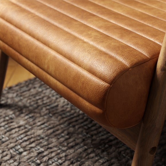 Quinn Faux Leather Wooden Arm Accent Chair, product image 4