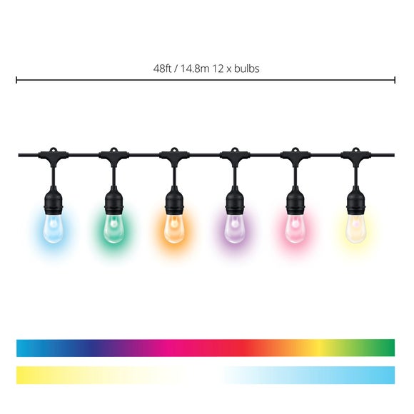 WiZ 48ft Smart Ambient Outdoor Festoon Lights