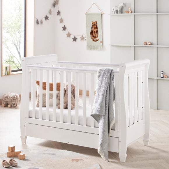 Babymore Eva Sleigh Cot Bed with Drawer, product image 10