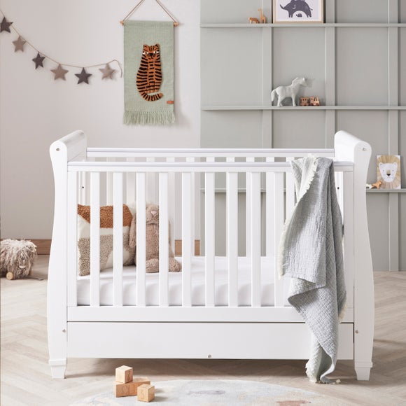 Babymore Eva Sleigh Cot Bed with Drawer, product image 11
