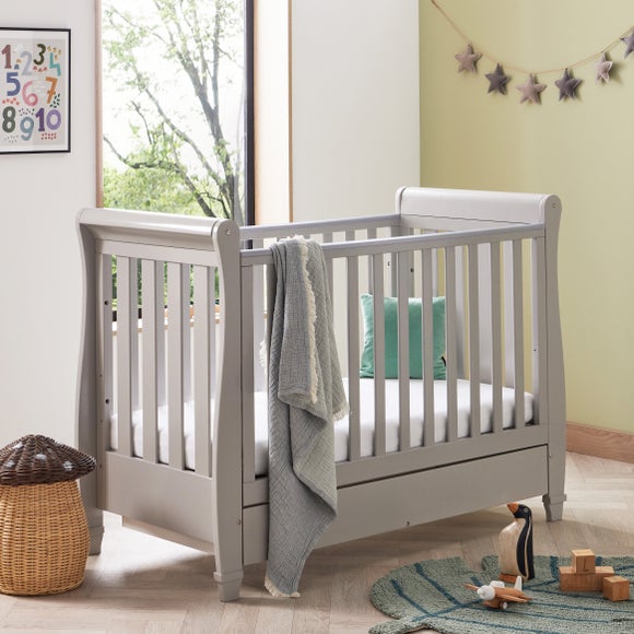 Babymore Eva Sleigh Cot Bed with Drawer, product image 1