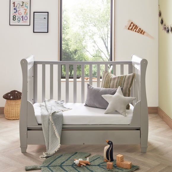 Babymore Eva Sleigh Cot Bed with Drawer, product image 3