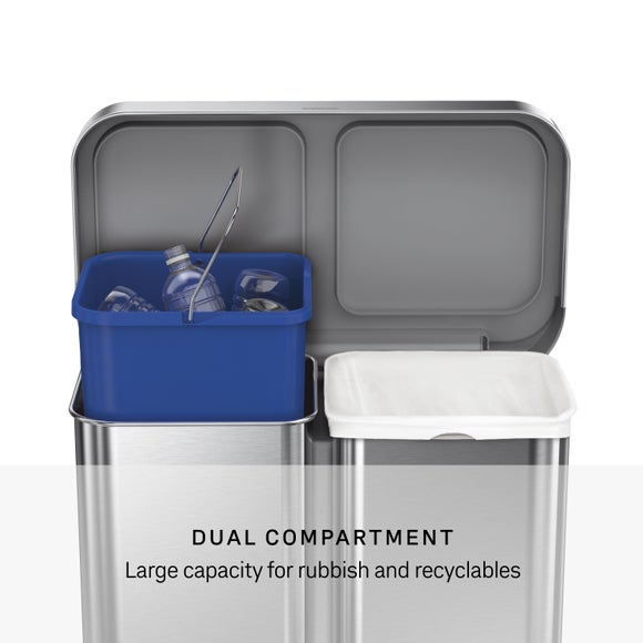 Simplehuman 58L Recycling Rectangular Pedal Bin with Lid