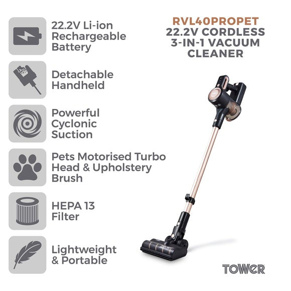 TOWER RVL40 Pro Pet Cordless Vacuum