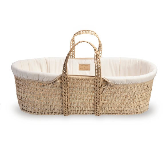 Clair de Lune Organic Palm Moses Basket With Natural Rocking Stand
