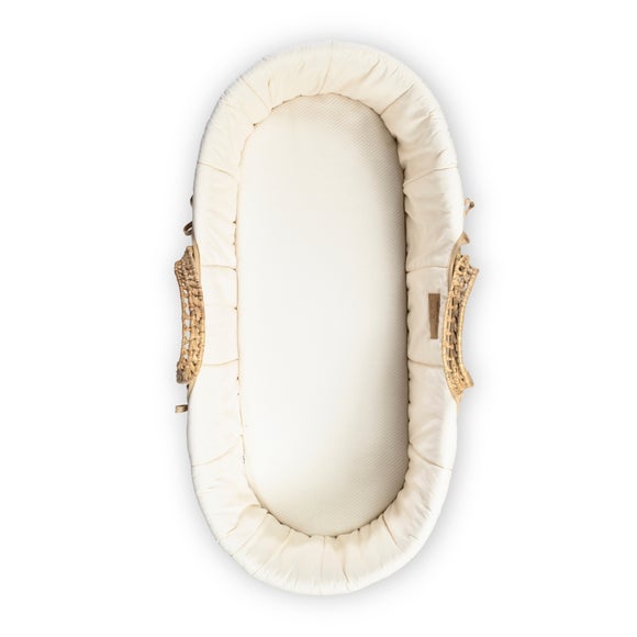 Clair de Lune Organic Palm Moses Basket With Natural Rocking Stand