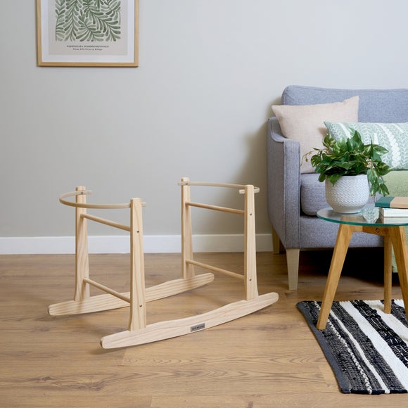 Clair de Lune Organic Palm Moses Basket With Natural Rocking Stand
