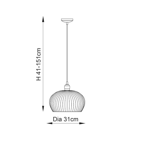 Vogue Sturt Ribbed Adjustable Pendant Light