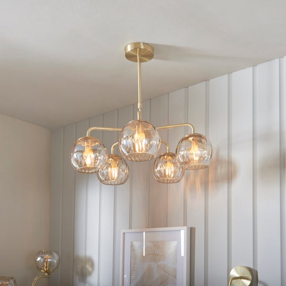 Return - Vogue Arkoma Glass 5 Light Chandelier