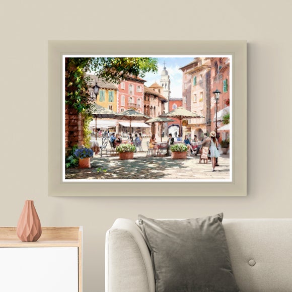 Artko Summer Courtyard Cafe Framed Print