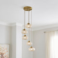 Silas Embossed 5 Light Adjustable Cluster Ceiling Light
