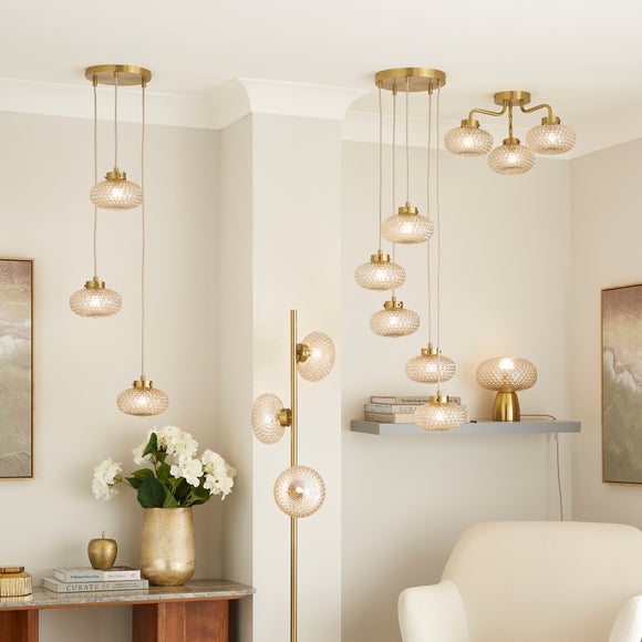 Silas Embossed 5 Light Adjustable Cluster Ceiling Light