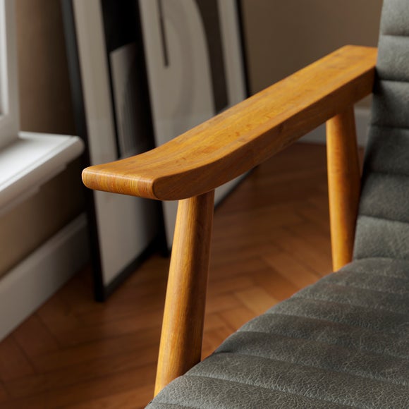 Quinn Faux Leather Wooden Arm Accent Chair, product image 10