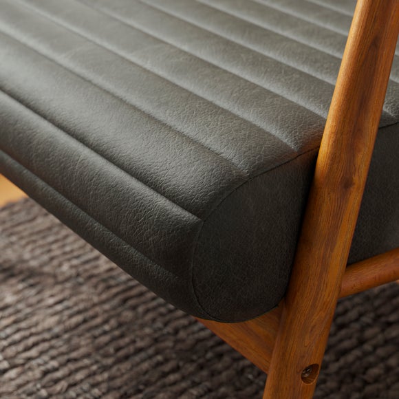 Quinn Faux Leather Wooden Arm Accent Chair, product image 11