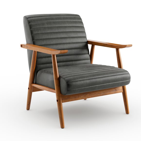 Quinn Faux Leather Wooden Arm Accent Chair, product image 14