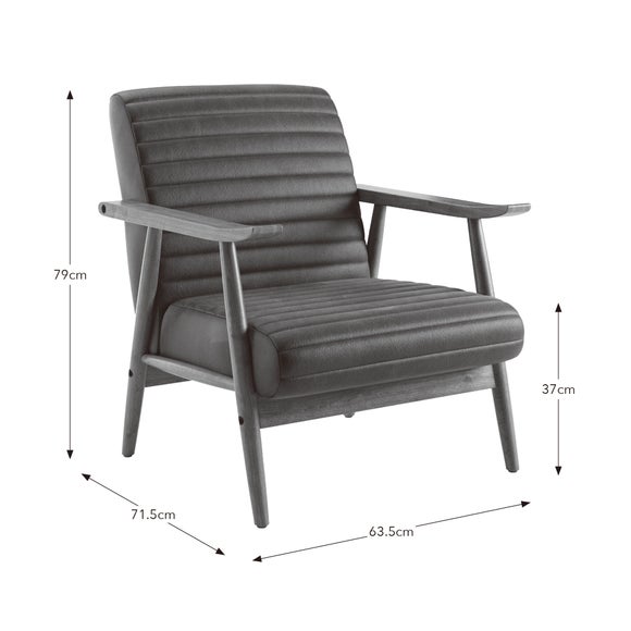 Quinn Faux Leather Wooden Arm Accent Chair, product image 15
