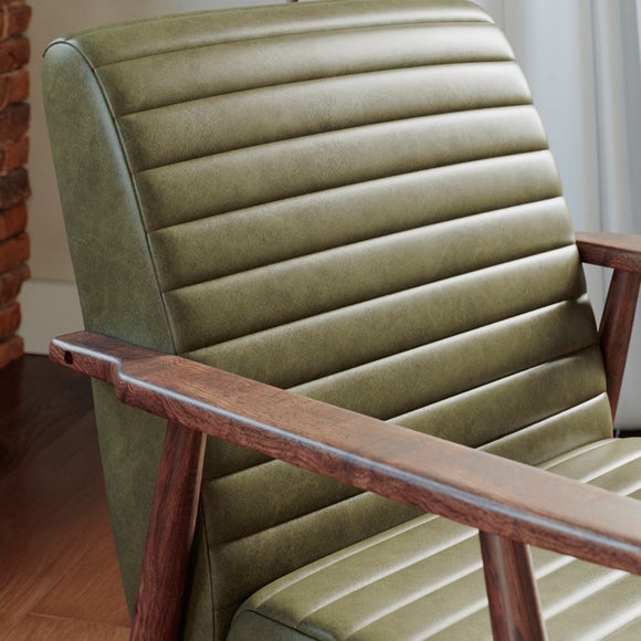 Quinn Faux Leather Wooden Arm Accent Chair, product image 19