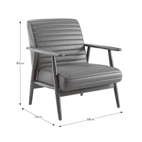 Quinn Faux Leather Wooden Arm Accent Chair, product image 23