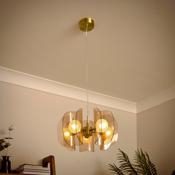 Curve 5 Light Adjustable Pendant Light