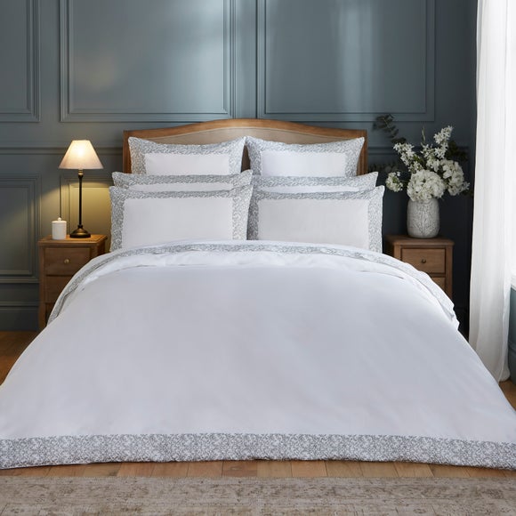 Dorma Elmley Embroidered 100% Cotton Sateen Duvet Cover & Pillowcase Set, product image 1