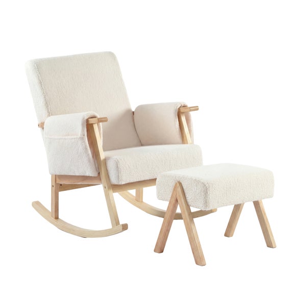 Bebe & Beyond Sherpa Storyteller Nursing Chair with Stool