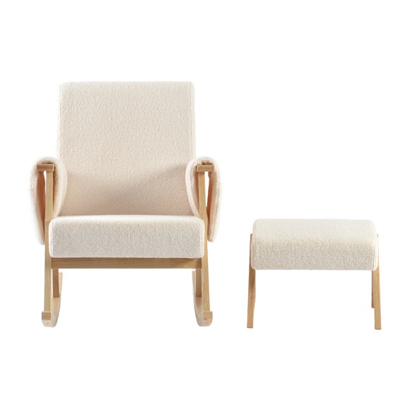 Bebe & Beyond Sherpa Storyteller Nursing Chair with Stool