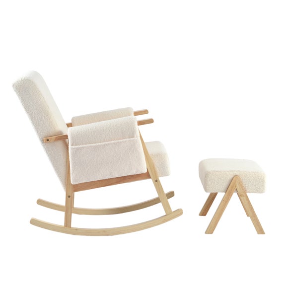 Bebe & Beyond Sherpa Storyteller Nursing Chair with Stool